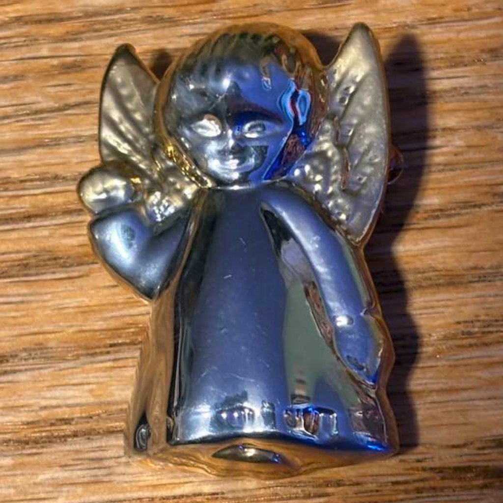Precious Silver  Gold Angel Pin